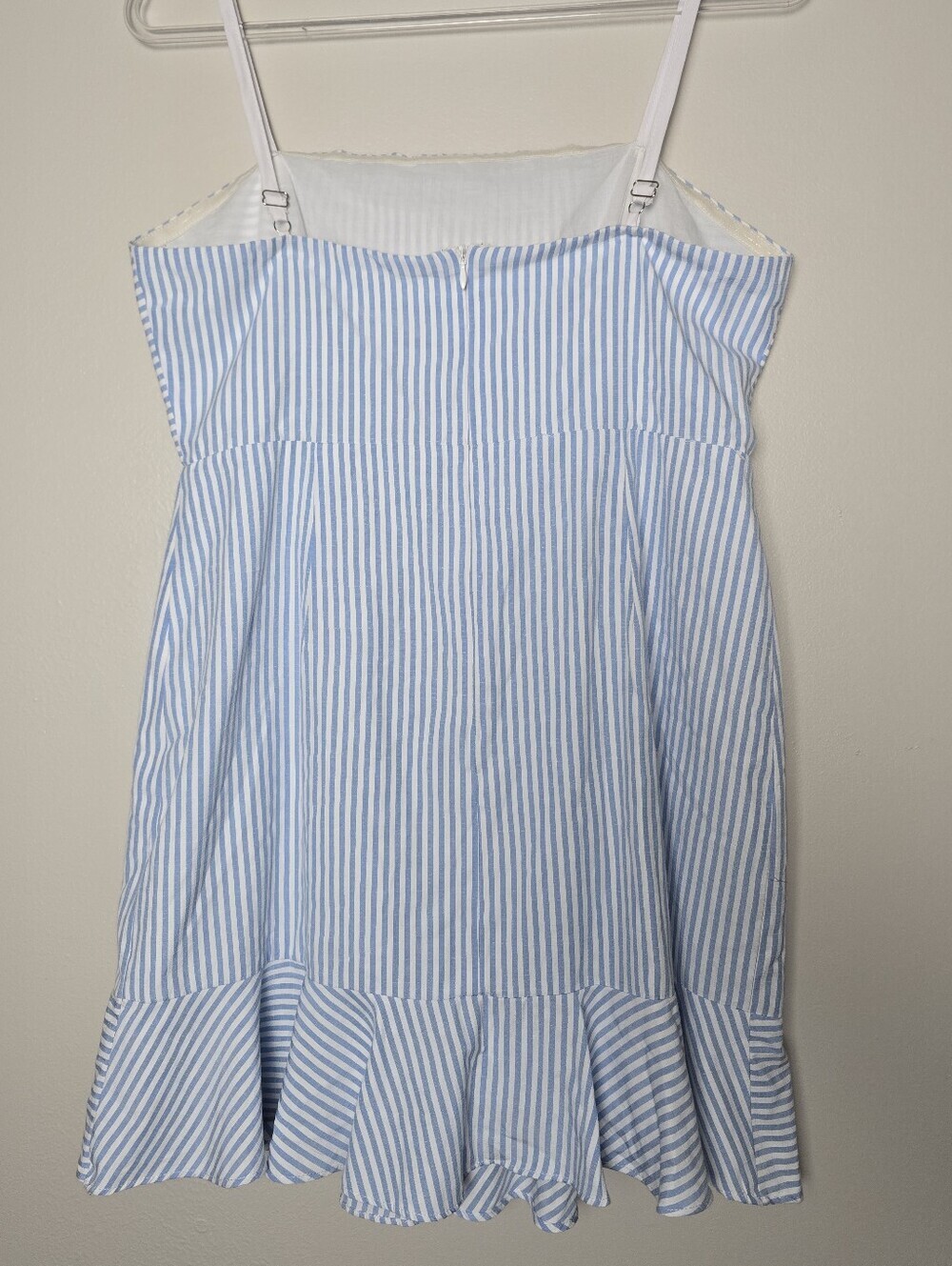 Superdown Rosalie Striped Ruffle Dress White/blue Size XL - Picture 2 of 11
